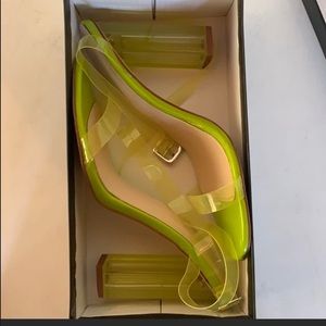 Neon lime green heels